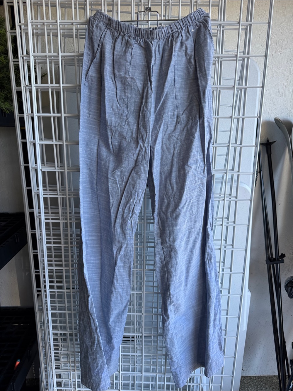 Light Blue Women’s Casual Elastic-Waist Pants